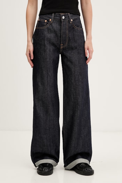 Tommy Jeans jeansy relaxed fit damskie granatowe DW0DW22405