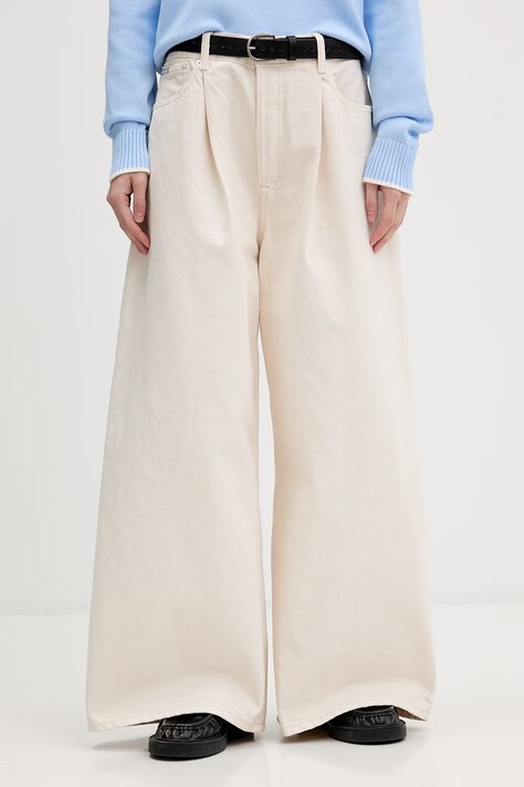 Tommy Jeans jeansy relaxed fit damskie beżowe DW0DW22409