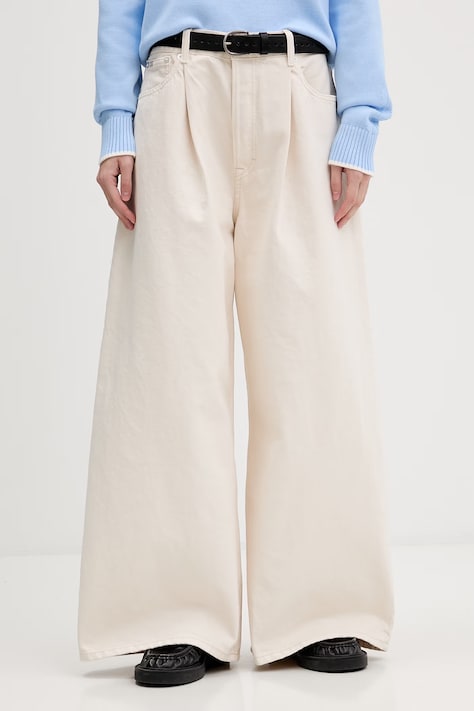 Tommy Jeans jeansy relaxed fit damskie beżowe DW0DW22409