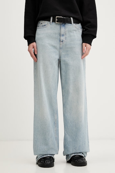 Tommy Jeans jeansy wide leg damskie niebieskie DW0DW22659
