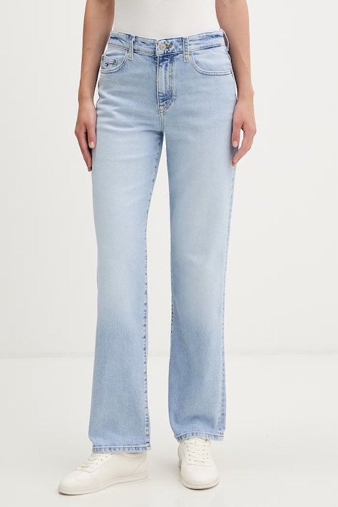 Tommy Jeans jeansy straight damskie niebieskie DW0DW22987