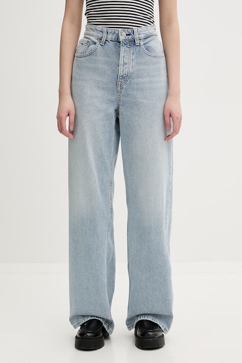 Tommy Jeans jeansy wide leg damskie niebieskie DW0DW23027