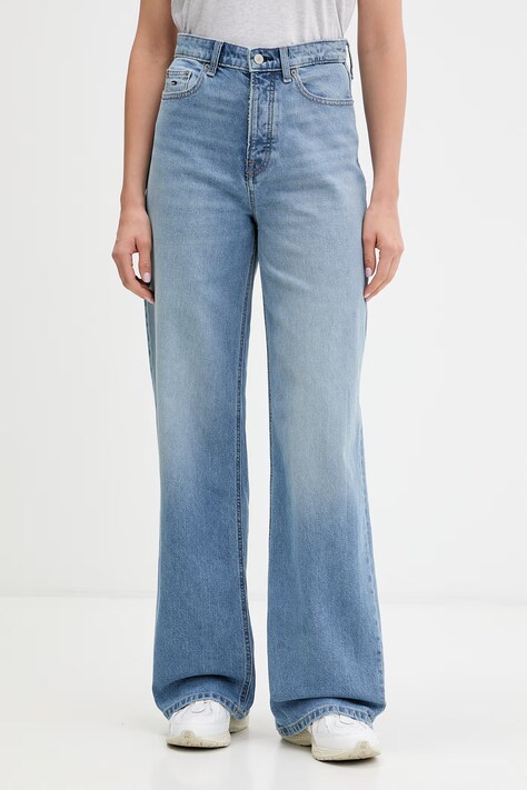 Tommy Jeans jeansy wide leg damskie niebieskie DW0DW23332