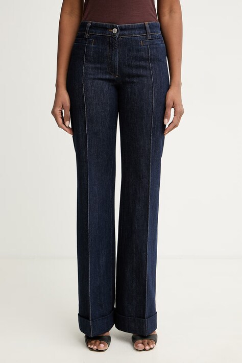 Missoni jeansy straight damskie granatowe DS26SI0L.BW00ZB