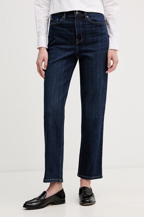 DKNY jeansy straight damskie granatowe DJ5B4109