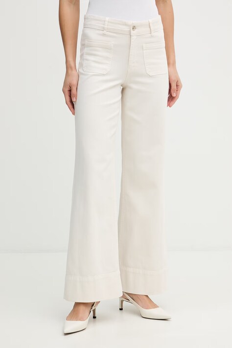 OUI jeansy damskie kolor beżowy 97657