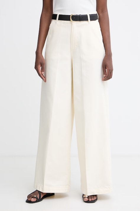 BOSS jeansy wide leg damskie CENTRAL 4.0 beżowe 50560975