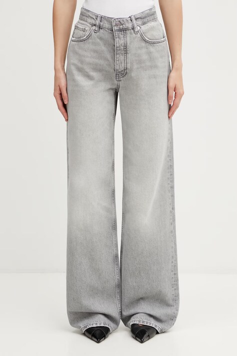 Anine Bing HUGH JEAN - OYSTER GREY jeansy relaxed fit damskie szare A.06.12023.GRY35