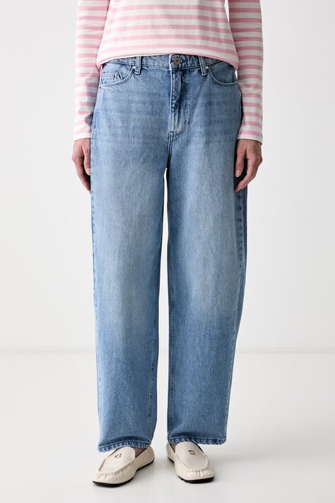 Karl Lagerfeld jeansy slouchy damskie niebieskie B2W10080