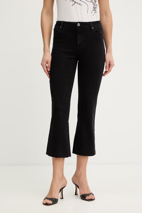 Morgan jeansy bootcut damskie czarne PAKELO