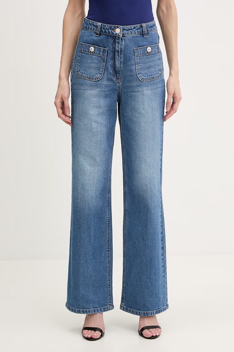 Morgan jeansy straight damskie niebieskie PAZAMO