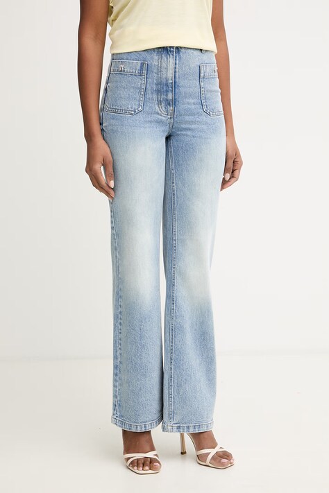 Morgan jeansy straight damskie niebieskie PIJITO