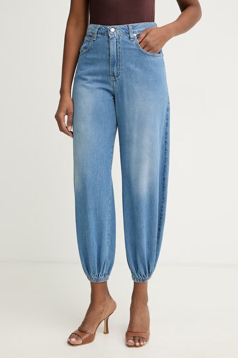 Haveone jeansy relaxed fit damskie niebieskie PLS-Q046