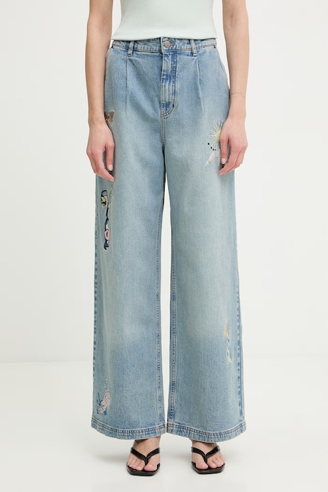 MUNTHE jeansy wide leg damskie BRALI niebieskie 261143526187