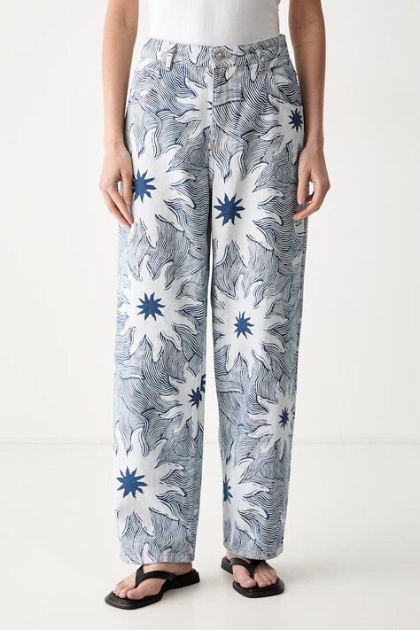 Never Fully Dressed jeansy relaxed fit damskie niebieskie NFDTR646