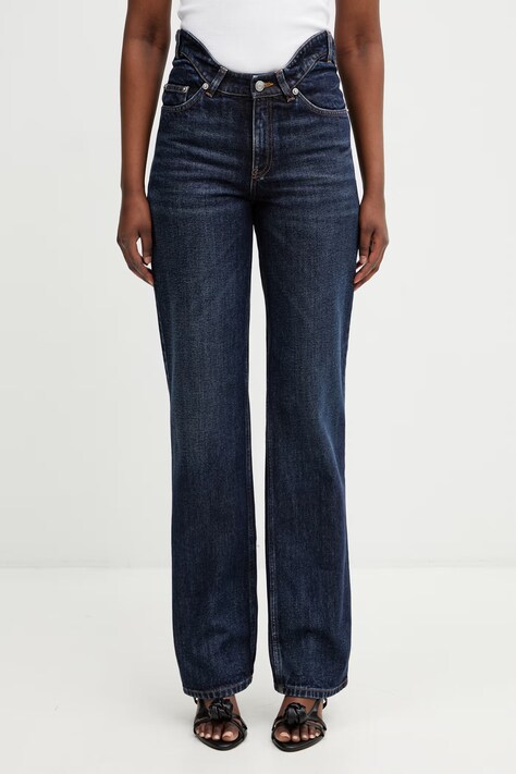 Jean Paul GAULTIER Curvy Waistband jeansy straight damskie niebieskie 26/02-W-TR097-D030-55