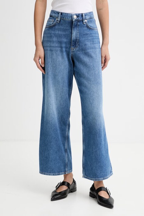 rag & bone jeansy wide leg damskie niebieskie RJ2826S1XML