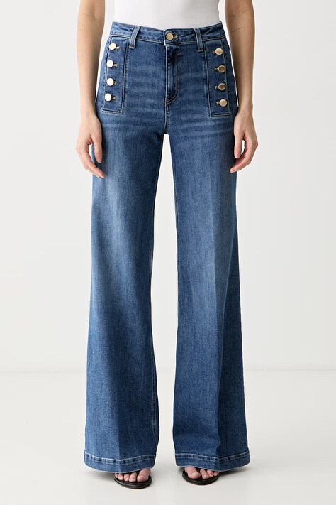 ViCOLO jeansy wide leg damskie niebieskie DAB5047