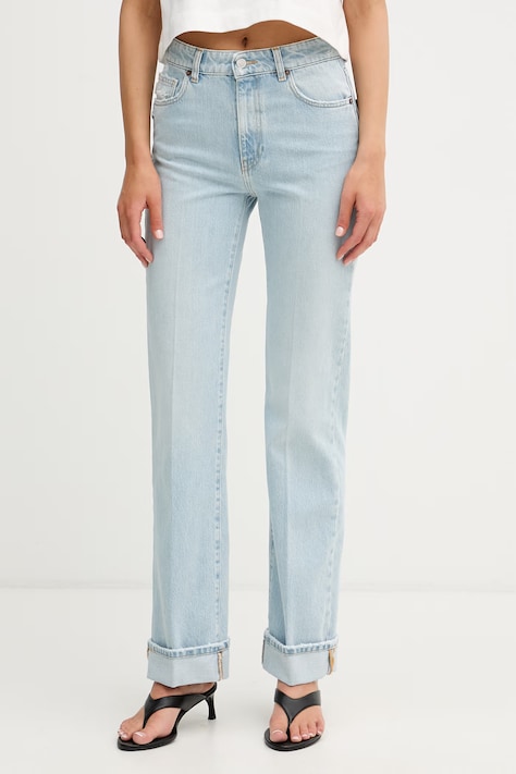 ViCOLO jeansy straight damskie niebieskie DAB5055