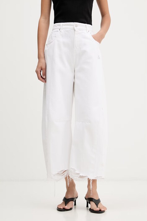 ViCOLO jeansy relaxed fit damskie białe DAB5083