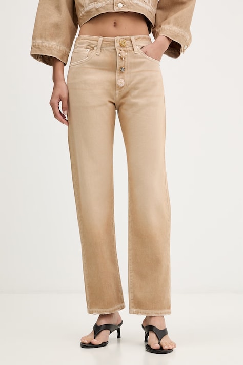 ViCOLO jeansy regular damskie zielone DAB5112
