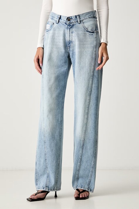 Le Privé jeansy relaxed fit damskie ICONIC JEANS niebieskie LP00743