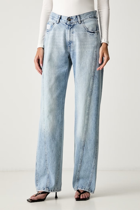 Le Privé jeansy relaxed fit damskie ICONIC JEANS niebieskie LP00743