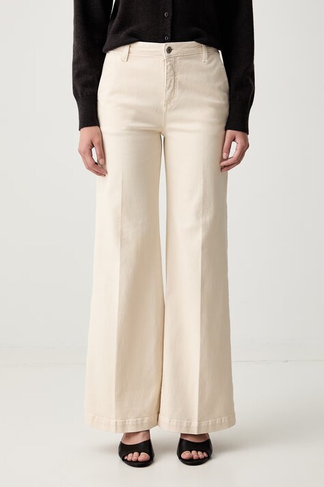 ViCOLO jeansy wide leg damskie beżowe DAB5171