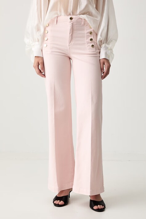 ViCOLO jeansy wide leg damskie różowe DAB5169