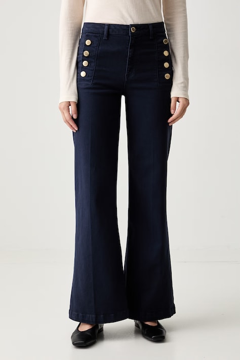 ViCOLO jeansy wide leg damskie niebieskie DAB5169