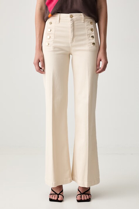 ViCOLO jeansy wide leg damskie beżowe DAB5169