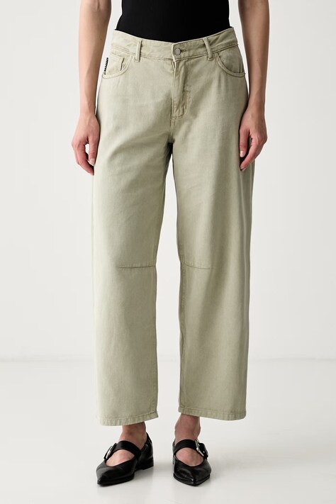 Haveone jeansy relaxed fit damskie zielone PGZ-Q296