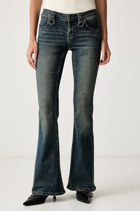 The Ragged Priest jeansy flare damskie granatowe RPSS261054DN