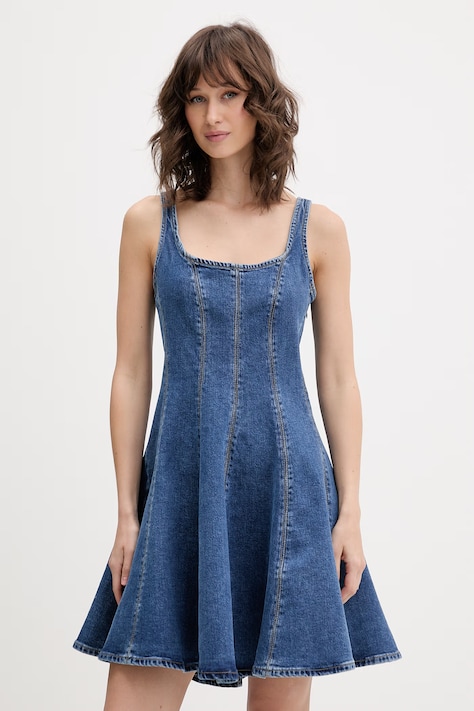 HUGO Blue sukienka letnia jeansowa Gademe_B niebieska gładka 50568776