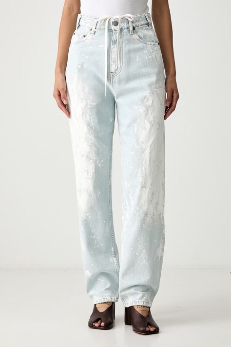 MM6 Maison Margiela jeansy mom fit damskie niebieskie S62LB0219.M30055