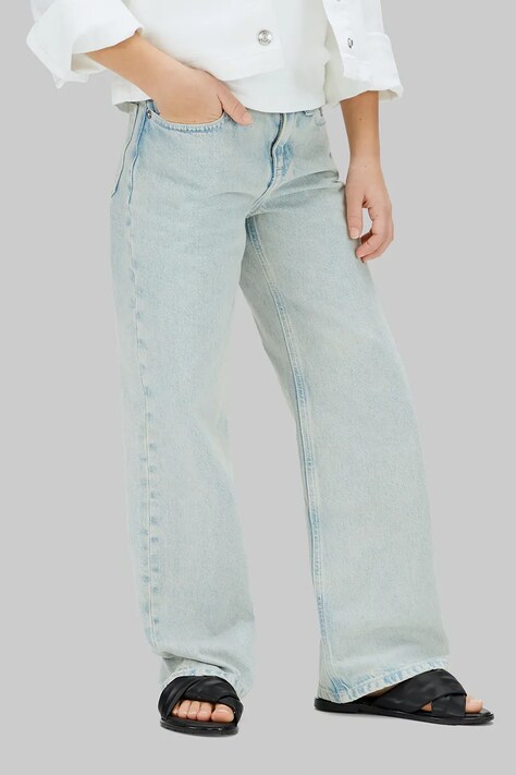 Calvin Klein Jeans blugi wide leg pentru copii albaștri LVCKSJC02G