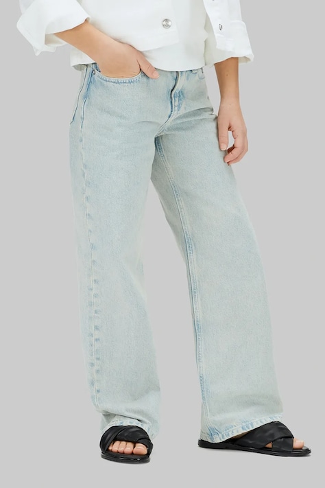 Calvin Klein Jeans blugi wide leg pentru copii albaștri LVCKSJC02G