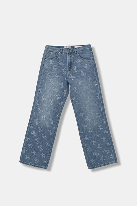 Guess jeansy wide leg dziecięce niebieskie J6GA00 D45E0
