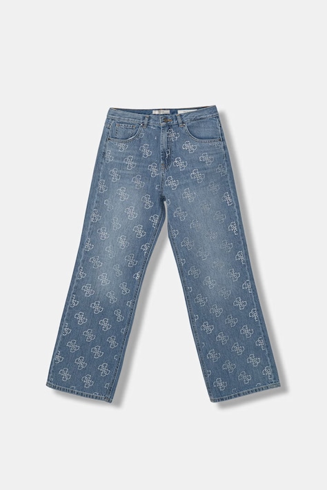 Guess jeansy wide leg dziecięce niebieskie J6GA00 D45E0