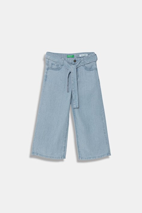 United Colors of Benetton spodnie wide leg dziecięce niebieskie high waist 4FFKGE02E