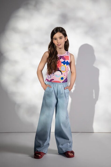 Coccodrillo jeansy regularne dziecięce niebieskie QUIRKY SEA CIRCUS GIRL JUNIOR