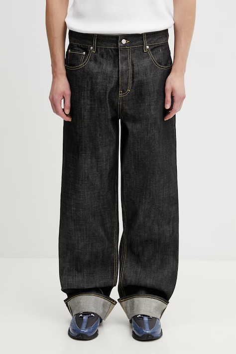 Represent SELVEDGE jeansy relaxed fit męskie czarne MLM100500.01