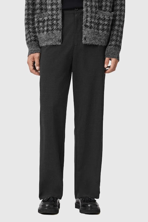 AllSaints spodnie z dodatkiem wełny męskie kolor szary proste M023TD