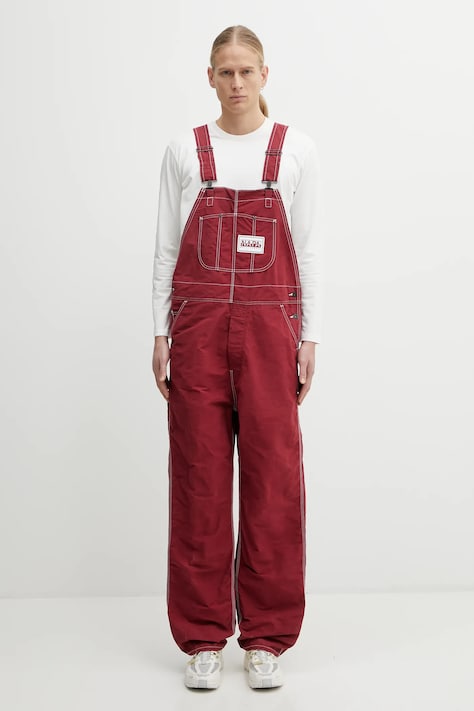 Napapijri ogrodniczki Napapijri x Martine Rose męskie kolor bordowy NP0A4FI1R1E1