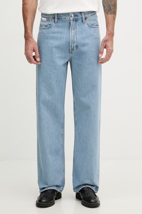 Calvin Klein Jeans kavbojke relaxed kroja moške modre LV04RF953G