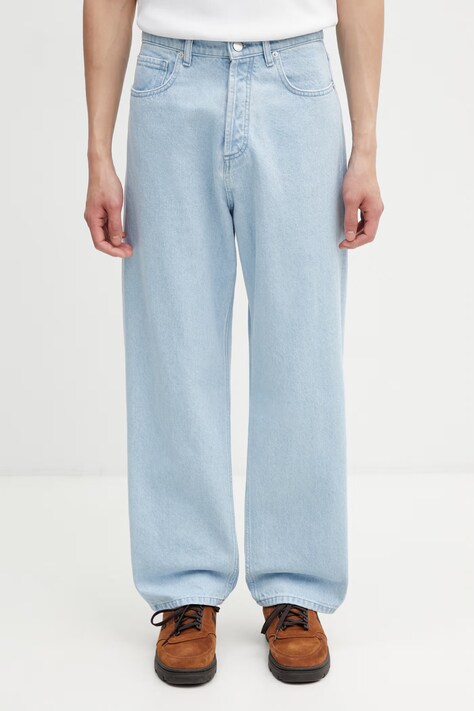 Maison Kitsuné jeansy regular męskie niebieskie QM01102WD4022