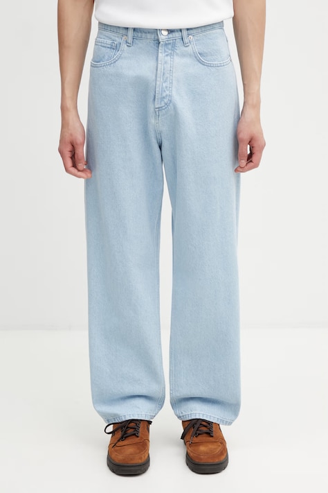 Maison Kitsuné jeansy regular męskie niebieskie QM01102WD4022