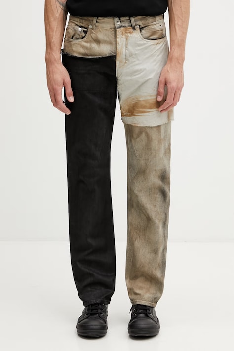 Rick Owens DRKSHDW Fog Cut jeansy regular męskie brązowe DU01F4397.COMW1A