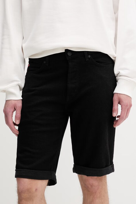 HUGO šortky pánske rifľové HUGO 634/S čierne regular waist 50556154
