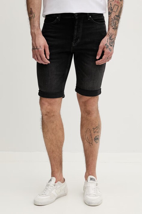 HUGO szorty męskie jeansowe HUGO 634/S czarne high waist 50561639